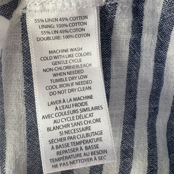 Beach lunch lounge size xs linen and cotton striped mini dress - Picture 5 of 7